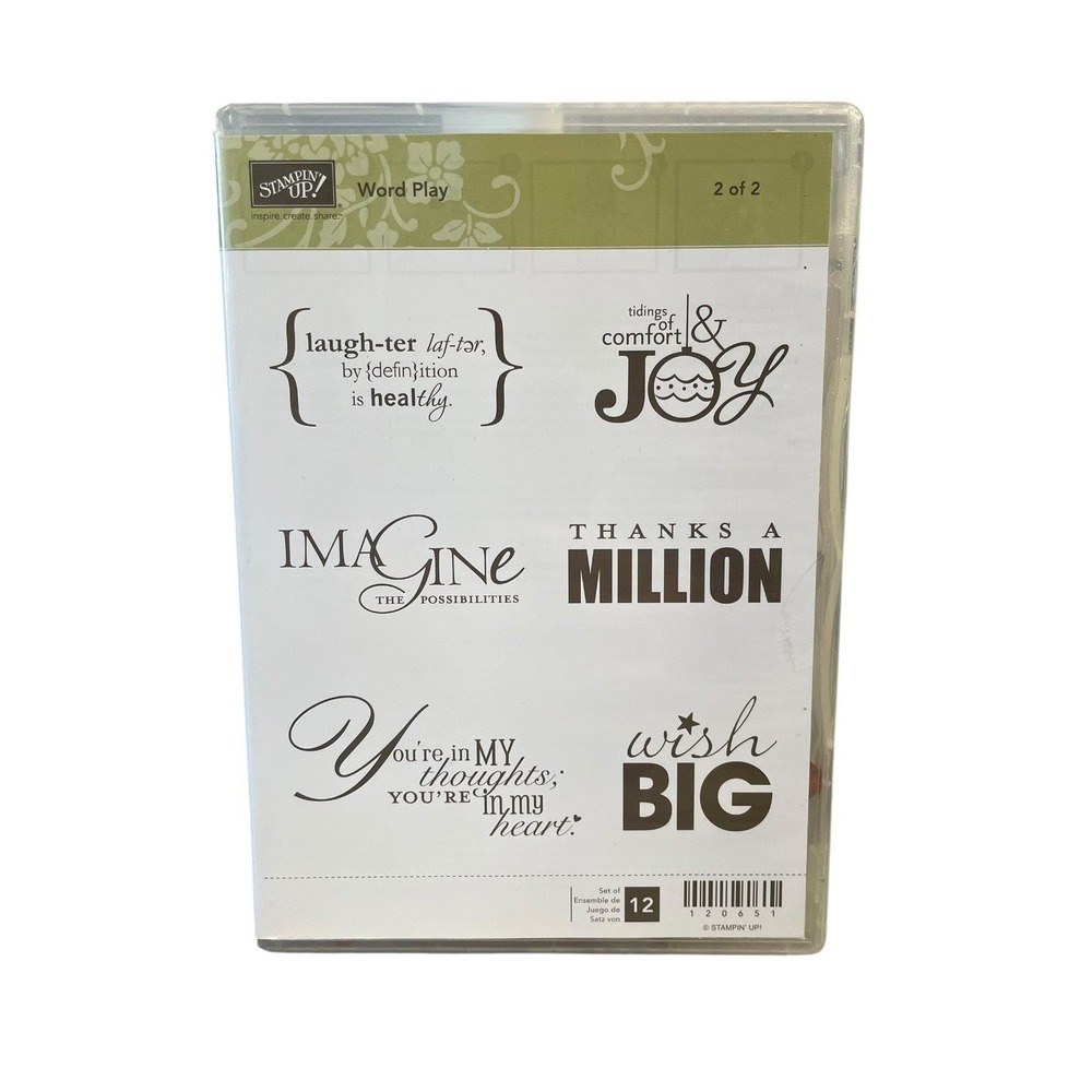 Stampin' Up! Clear Stamp Set "Word Play" Sentiments 6-Piece Card Making